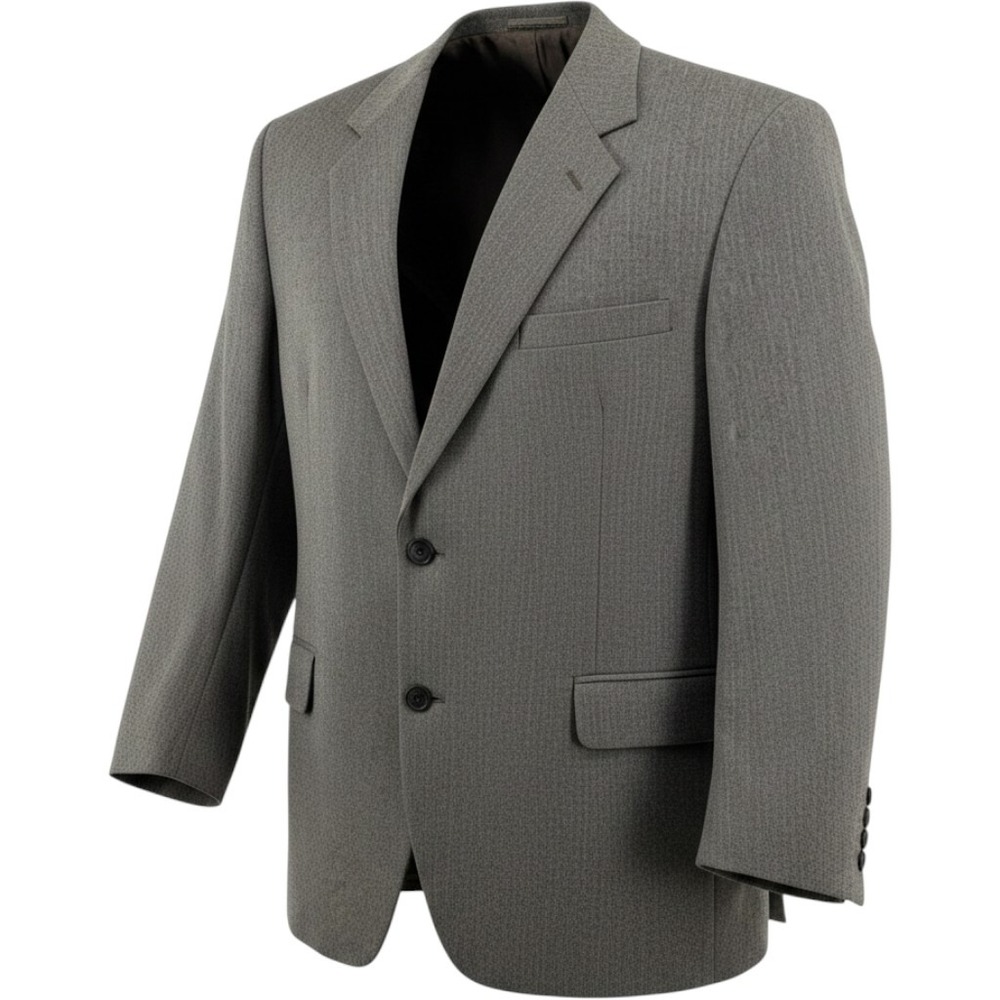 Vintage Briar Kuppenheimer Herringbone Blazer 46 Wool Grey Sport Coat USA Made